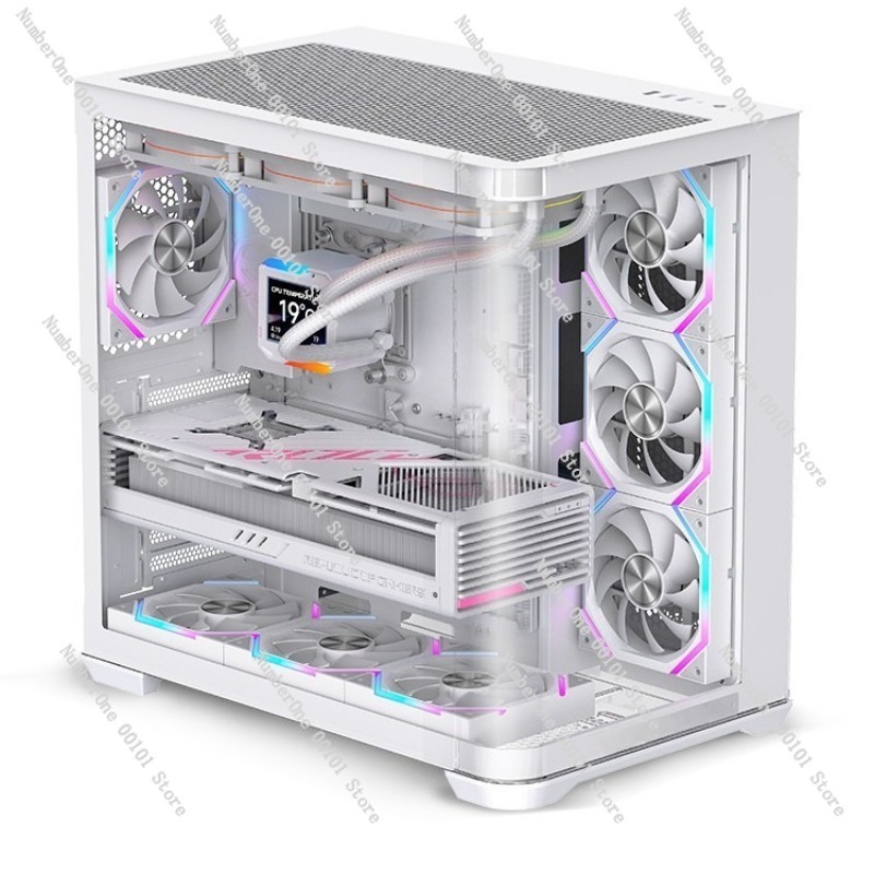 Pc Gaming Cafe - Boîtier PC ATX incurvé en verre