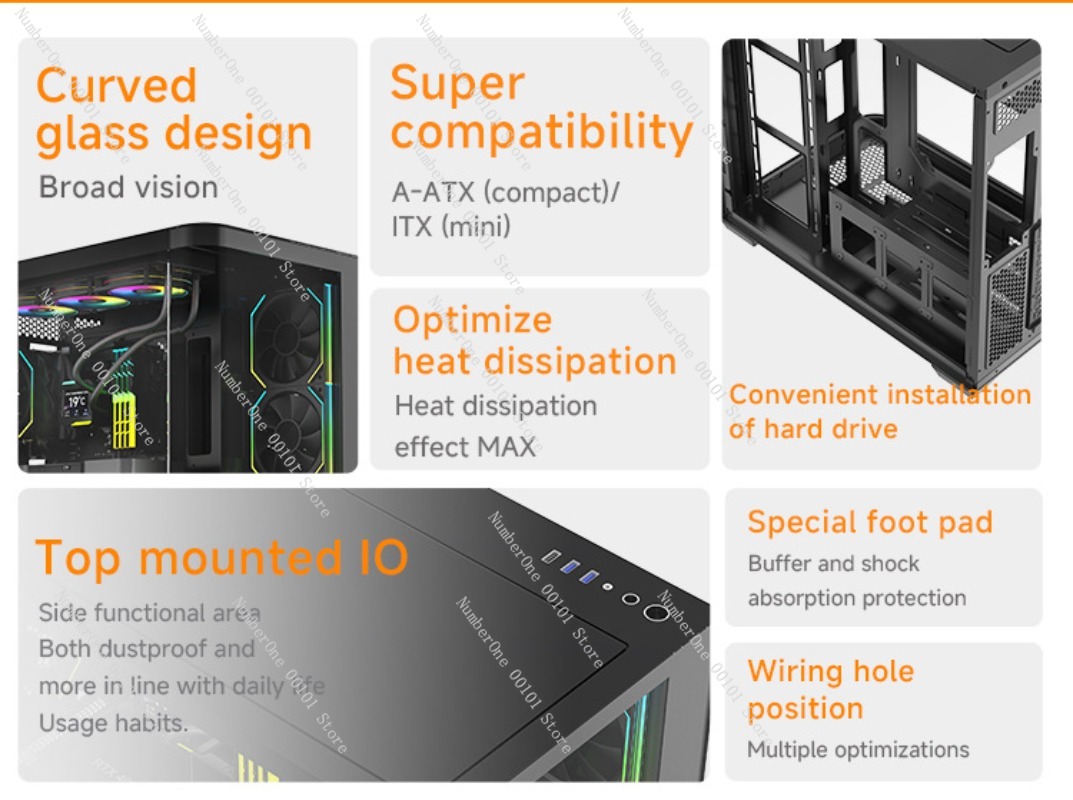 Boîtier PC ATX incurvé en verr - Pc Gaming Cafe avis et prix